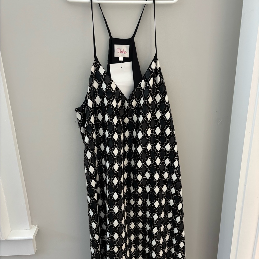 Parker Faux Leather and Bead Dress